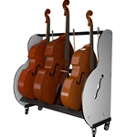 A&S Crafted Products BRBA3 Mobile Double Bass Rack 3 Basses