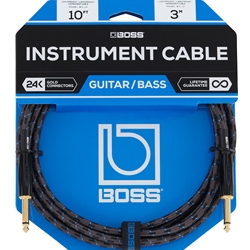 Boss BIC-10 Instrument Cable 10' Straight 1/4"
