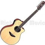 Yamaha APX700II-12 12-String; thinline body; solid spruce top, mahogany back and sides, crème binding,
A.R.T. 1-way system; Natural