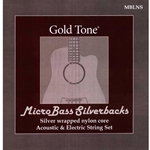 Gold Tone MBLNS Strings, Micro Bass Silver Wrapped Nylon