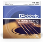 D'addario EJ37 12-String Strings, Phosper Bronze Medium Top/Heavy Bottom .012-.054