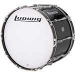 Ludwig LUMB24PBASC Marching Bass Drum 14" x 24" Black Cortex w/ RMABSB Carrier, Stand & Case