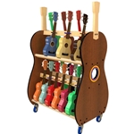 A&S Crafted Products BRUS18 Mobile Storage Rack 18 Soprano Ukuleles