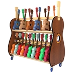 A&S Crafted Products BRUS30 Mobile Storage Ukulele Rack 30 Soprano Ukuleles