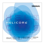 Helicore H510-3/4M 3/4 Cello String Set, Medium Tension