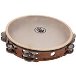 Black Swamp BSTD3 Tambourine Pro 10" Dbl Row German Silver Jingles Calf Head