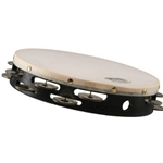 Grover/trophy PT2GS Protege Tambourine 10" Dbl-Row German Silver w/ Head, Bag