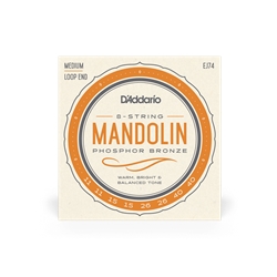 D'addario EJ74 Mandolin Strings, Phosphor Bronze, Medium, 11-40