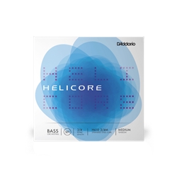 D'addario H610 3/4M Helicore Orchestral Bass String Set, 3/4 Scale, Medium Tension