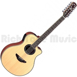 Yamaha APX700II-12 12-String; thinline body; solid spruce top, mahogany back and sides, crème binding,
A.R.T. 1-way system; Natural