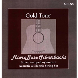 Gold Tone MBLNS Strings, Micro Bass Silver Wrapped Nylon