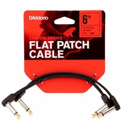D'addario PW-FPRR-206 Flat Patch Cable, 6in Right Angle, Twin PK