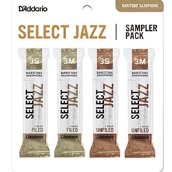 D'addario DSJ-L3S Select Jazz Baritone Saxophone Reed Sampler Pack, 3S/3M