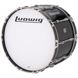 Ludwig LUMB20PBASC Marching Bass Drum 14" x 20" Black Cortex w/ RMABSB Carrier, Stand & Case
