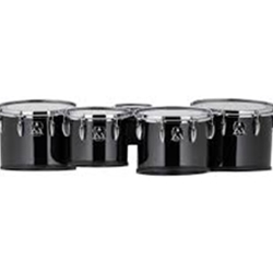 Ludwig LUMT68023PBASC Marching Quint Tom Set 6/8/10/12/13" Black Cortex w/ RMABSQ Carrier, Stand & Case