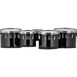 Ludwig LUMT8023PBASC Marching Quad Tom Set 8/10/12/13" Black Cortex w/ RMABSQ Carrier, Stand & Case