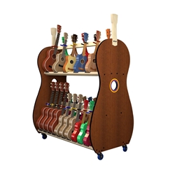 A&S Crafted Products BRUM30 Mobile Ukulele Rack 30 Multi-Size