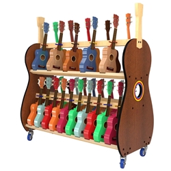 A&S Crafted Products BRUS30 Mobile Storage Ukulele Rack 30 Soprano Ukuleles