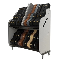 A&S Crafted Products BRDGC Mobile Double-Stack Guitar Rack Cases Only