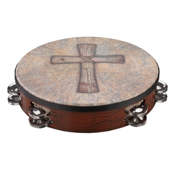 Remo TA3010-81-SD049 10" Gospel Tambourine, Sand Cross, Double Jingles