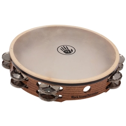 Black Swamp BSTD3 Tambourine Pro 10" Dbl Row German Silver Jingles Calf Head