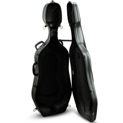Eastman CACL18P-3/4 BLK 3/4 Fiberglass Cello Case, Black